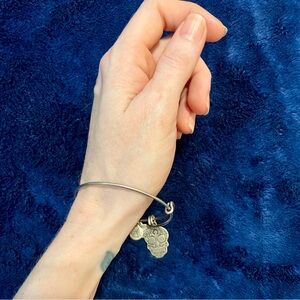 Silver Alex & Ani 2016 Sugar Skull charm bangle bracelet